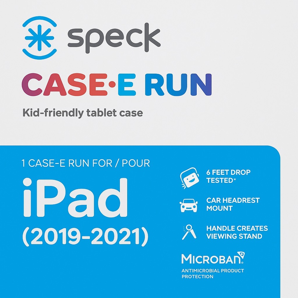 Speck Case•E Run iPad Case (2019–2021) Kid-Proof | Drop-Tested | Microban